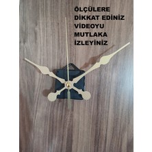 Cnr Shop Saat Makinesi, 16 mm Şaft Boyu Akar Sessiz Duvar Saati Mekanizması, Akrep-Yelkovan-Saniye-(Askılı)