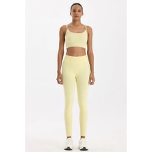 COMEUP Jakar Detaylı Spor Tayt Açık Sarı