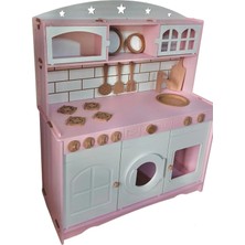 Buradadavar Hobi Ahşap Boyalı Ahşap Oyuncak Eğlence Mutfak Seti