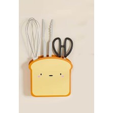 Safestore Sevimli Dilim Ekmek Figürlü Manyetik Mutfak Düzeni Mıknatıslı Buzdolabı Kaşıklık ve Askısı