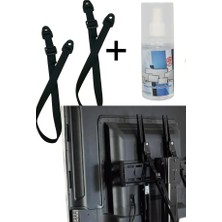Usin LCD LED Plazma Tv Askısı Sabitleme Bebek Çoçuk Koruma Deprem Kemeri +120 ml Ekran Temizleme Spreyi