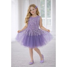 Dıgıl Kids Kız Çocuk Yıldız Desenli Tül Elbise