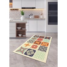 Ardizayn Modern Ve Klasik Figürlü Dekoratif, Kaymaz Tabanlı, Antialerjik Mutfak Halısı