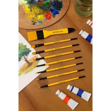 Braventa Collection Turuncu Resim Seti Sanatçı Fırça Yağlı Akrilik Suluboya Fırça Set 7 Parça