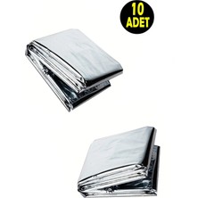 Usin 10 Adet Gümüş Su Geçirmez Acil Durum Ilk Yardım Termal Deprem Nem Sıcak Soğuktan Koruma Battaniyesi