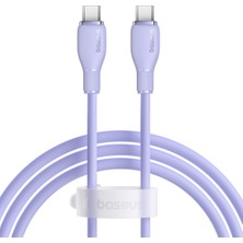 Braventa Collection Pudding Hızlı Şarj Özellikli Type-C To Type-C Kablo 100W, 1.2 Metre, Mor