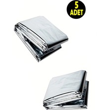 Usin 5 Adet Gümüş Su Geçirmez Acil Durum Ilk Yardım Termal Deprem Nem Sıcak Soğuktan Koruma Battaniyesi