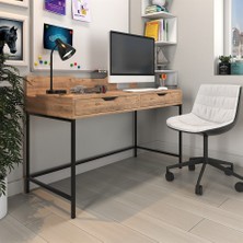 Dekorex CLM106-CEVIZ Metal Ayaklı Çalışma Masası