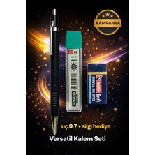 W-Design 1 Adet 0.7 Versatil Kalem + 1 Adet 0,7 Uç + 1 Adet Silgi 3 Lü Set