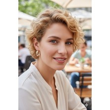 Lia Charm Altın Kaplama Minimalist Kalın Halka Küpe - Şık Tasarım