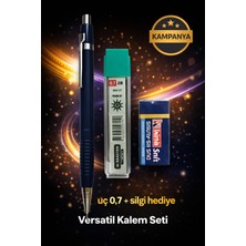 W-Design 1 Adet 0.7 Versatil Kalem + 1 Adet 0,7 Uç + 1 Adet Silgi 3 Lü Set
