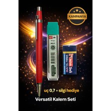 W-Design 1 Adet 0.7 Versatil Kalem + 1 Adet 0,7 Uç + 1 Adet Silgi 3 Lü Set