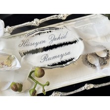 Abroz Home Design Gümüş İsimli Yüzük Kurdelesi / Söz Nişan Kurdelesi