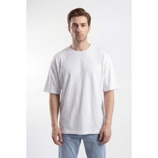 Mixima Erkek Basic Tişört %100 Pamuk Oversize Kalıp Günlük Spor T-Shirt