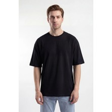 Mixima Erkek Basic Tişört %100 Pamuk Oversize Kalıp Günlük Spor T-Shirt