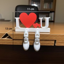 Riva Self I Love U Sallanan Bacaklı Beyaz - Kırmızı Dekoratif Masaüstü Biblo
