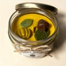 Shiny House Doğal Soya Sonbahar Figürlü Mum – Ahşap Fitilli, Sandal Kokulu