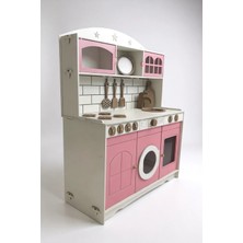 Buradadavar Hobi Ahşap Boyalı Ahşap Oyuncak Mutfak Servis Seti