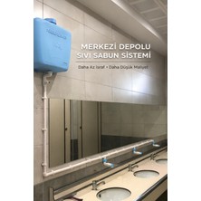 Hilal Kimya 20 Lt Butonlu 4 Musluklu Merkezi Sistem Depolu Sıvı Sabunluk MAVİ