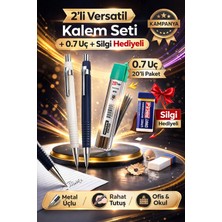 W-Design 2 Adet 0.7 Versatil Kalem + 1 Adet 0,7 Uç + 1 Adet Silgi 5 Li Set