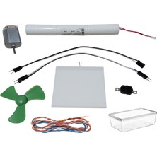 Devre Dünyası Kutulu 2 In 1 Dc 3.6V Pil LED Panel Motor Anahtar Pervane Öğrenci Elektrik Devresi Hobi Deney Seti