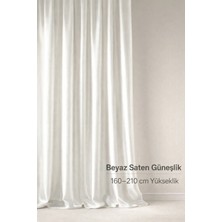 Shy Tekstil Lüks 1.sınıf Özel Dikim Elegance Beyaz Saten Güneşlik 160-210 Yükseklik Aralığı