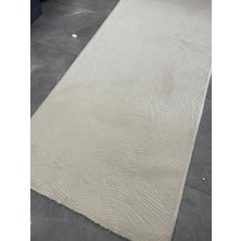 Merinos Halı Merinos Rölyef Halı Garden Açıkbej Kaymaz Taban Yolluk Makinede Yıkanabilir Halı