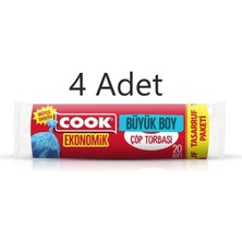 Cook X4 Adet Ekonomik ( 65X 80 cm ) Çöp Torbası 20 Adet
