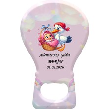 BFM Dijital Baskı Merkezi Yeni Doğan Kız  Bebek  için Özel Tasarlanabilir Balon Magnet Açacak