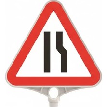 Zeplin Soldan Daralan Yol Üçgen Uyarı Levhası