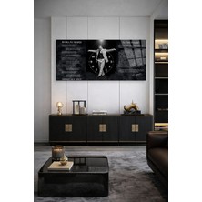 Olinpa Kırılmaz Cam Duvar Saati , Hem Tablo Hem Saat Siyah Beyaz Atatürk Zeybek Temalı Atatürk Köşesi Ev Ofis Hediyesi