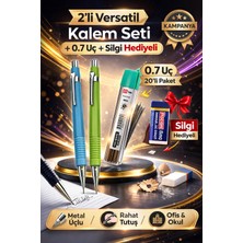 W-Design 2 Adet 0.7 Versatil Kalem + 1 Adet 0,7 Uç + 1 Adet Silgi 5 Li Set