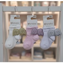 1-2 Yaş Simli Melek Kanatlı Kız Bebek Çorabı