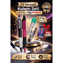 W-Design 2 Adet 0.7 Versatil Kalem + 1 Adet 0,7 Uç + 1 Adet Silgi 5 Li Set