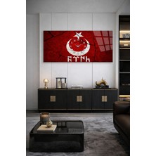 Olinpa Kırılmaz Cam Duvar Saati , Hem Tablo Hem Saat Türk Yazılı Ay Yıldız Tasarım Ev Ofis Hediyesi