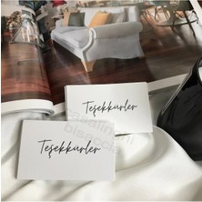 Bisaccia Beyaz Teşekkürler Kartı E Ticaret Hediye Kartı Müşteri Memnuniyeti 8x5 cm - 40 Adet