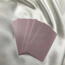 Bisaccia Lila Mini Kart Tek Taraflı Açık Mor Mesaj Kartları Yazısız Not Kartı - 20 Adet