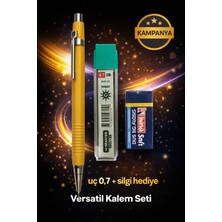 W-Design 1 Adet 0.7 Versatil Kalem + 1 Adet 0,7 Uç + 1 Adet Silgi 3 Lü Set