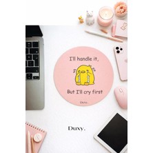 Duxy Espirili Civciv Mouse Pad, 19 Cm, Kaymaz Taban, Ev Ofis Oyun Için Rahat ve Yumuşak Mousepad