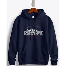 MGAX Adventure The World Is Yours Escape The Ordinary Baskılı Regular Kapşonlu Sweatshirt