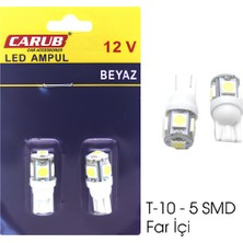 Carub Ampul 12V T-10  5led Smd Fariçi Beyaz