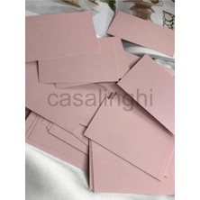 Bisaccia Çift Taraflı Pembe Yazısız Mini Kart Not Kartı 8x5 cm - 20 Adet