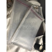 Bisaccia 15X25CM (Kapak Payı Dahil) - 20 Adet Jelatin Poşet Bantlı Şeffaf Opp Torba Paket