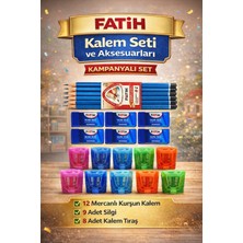 W-Design Fatih Mercanlı Kurşun Kalem 12'li Paket +9 Adet Silgi + 8 Adet Kalemtraş