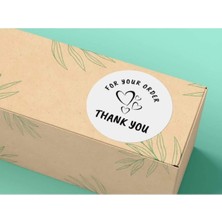 Bisaccia Black Thank You For Your Order Siyah Beyaz Kalpli Etiket Teşekkür Etiketi 4 cm - 40 Adet