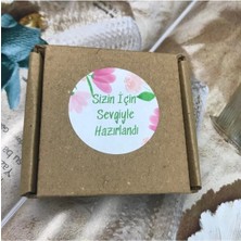 Bisaccia Çiçekli Eticaret Etiketi Sizin Için Sevgiyle Hazırlandı Mat Sticker 4 cm - 250 Adet