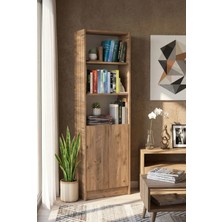 Yeti Mobilya FLAT56 Kitaplık 2 Kapaklı Kütüphane Çok Amaçlı Dolap