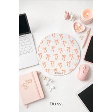 Duxy Kurdele Desenli Mouse Pad, 19 Cm, Kaymaz Taban, Ev Ofis ve Oyun Için Rahat ve Yumuşak