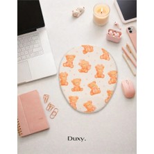 Duxy Ayıcık Desenli Bilek Destekli Mouse Pad, Kaymaz Taban, Ev Ofis ve Oyun Için Rahat ve Yumuşak