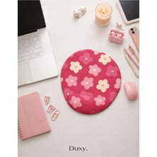 Duxy Çiçek Desenli Bilek Destekli Mouse Pad, Kaymaz Taban, Ev Ofis ve Oyun Için Rahat ve Yumuşak Mousepad